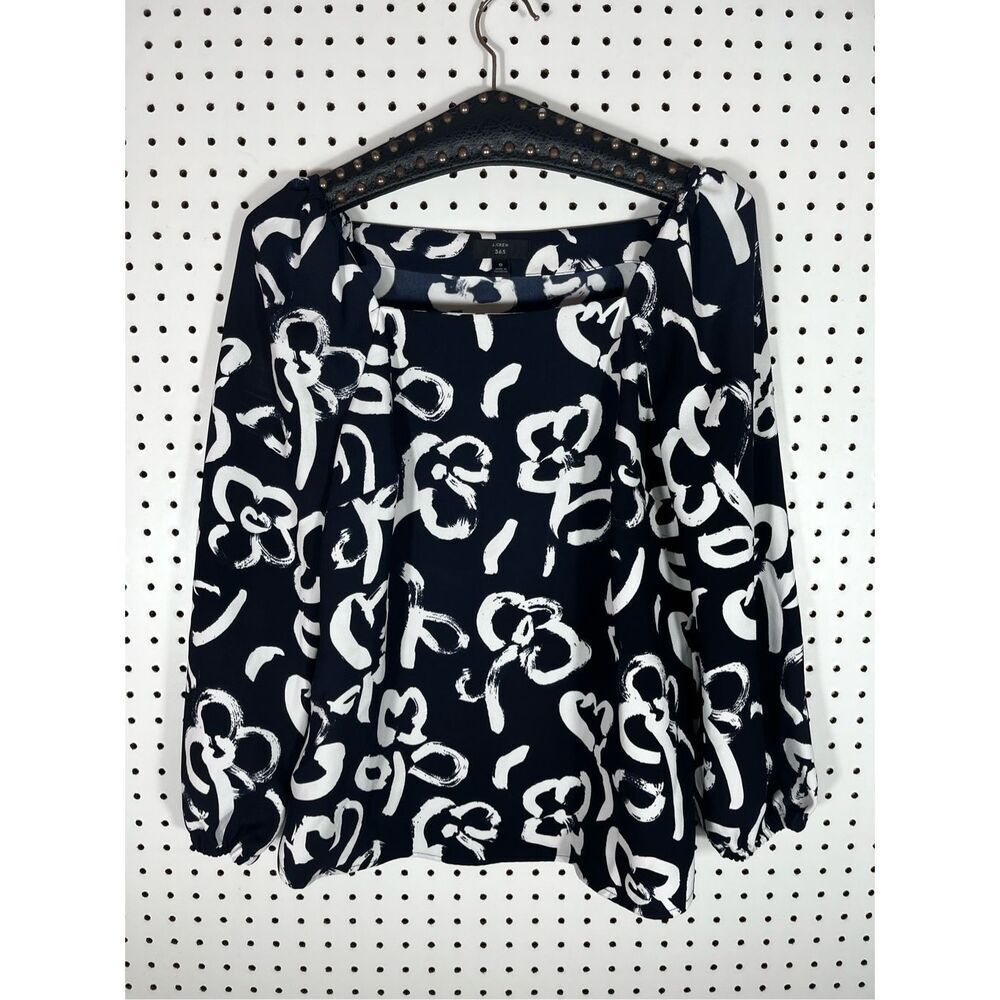 J.Crew square neck brushstroke print blouse size 6